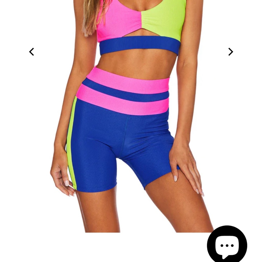 Beach Riot electric beach color block shorts